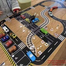 1 rouleau d'autocollants décoratifs, ruban adhésif créatif de voie ferrée de transport, rubans de masquage pour les arts et l'artisanat DIY, autocollants de ruban pour véhicule et voiture