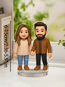 Custom Action Figure Portrait, Personalized Digital Portrait Art, Custom Photo To Cartoon Acrylic Plaque, Wedding Keepsake, Personalized Acrylic Keepsake, Anniversary Gift, Perfect Keepsake For Special, Personalized Photo Stand, Customized Acrylic Photo Ornaments, Ideal Gifts For Weddings, Birthdays Gifts, Multi-Functional, Durable, Ornamental, Reusable