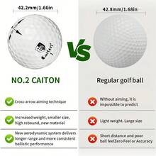 Caiton Caiton 12/6/3PCS Mingi de golf 40+ Yards Challenge cu țintire și control de rotire | Pachet valoare pentru performanță în tur