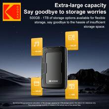 Kodak 柯达 P110 2.5 英寸硬盘 1TB 便携式固态硬盘 2TB 硬盘 5Gbps USB3.0 高速硬盘 兼容 PS5 PS4 笔记本电脑台式机 - 黑色 - 查看 3