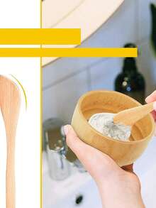 Bộ dụng cụ trộn mặt nạ bằng gỗ 6 món, bát tre, dao trộn, thìa tre đầu tròn, cọ đắp mặt nạ lông mềm, cọ đắp mặt nạ silicon cán gỗ và thìa đong, bộ dụng cụ trộn mặt nạ đất sét tự làm, dụng cụ làm đẹp tại spa tự làm, thích hợp sử dụng tại tiệm làm đẹp tại nhà - Nhiều màu - Xem 4