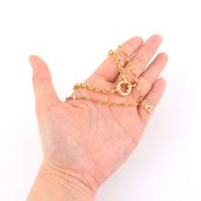 2pcs/Set New Fashion Letter Pendant Round Spring Clasp Gold Stainless Steel Chain Multilayer Necklace, For Women - Gold Micro-applique Letters - View 3