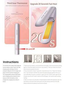 أداة تسريح الشعر المحمولة 2 في 1، منفصلة عن الكهرباء ، سخان الشعر والمكواة الحرارية، قابلة للشحن، تسخن بسرعة، وبدرجة حرارة ثابتة، قابلة للتعديل، رقيقة وخفيفة ،مناسبة للاستخدام المنزلي والسفر