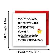 Funny Christmas Card, Funny Christmas Card For Boss, Boss Christmas Card, Merry Christmas Boss Card, Christmas Card For The Boss, Happy Christmas Boss Card - Multicolor - View 3