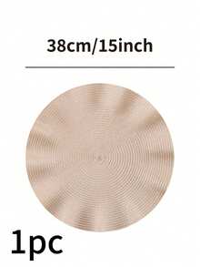 1 pieza/4 piezas/6 piezas/12 piezas Manteles individuales redondos tejidos con patrón de onda bohemio, de 15 pulgadas, de unicolor, para decoración de mesa de cocina, almohadillas antideslizantes para tazas, platos, cuencos, adecuadas para festivales, fiestas, cumpleaños, bodas, banquetes, decoración de mesa, decoración del hogar, decoración de dormitorio