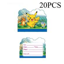 20 SZTUK. Kartka okolicznościowa z kreskówkową grafiką, jednostronicowe zaproszenie na przyjęcie urodzinowe dla dzieci, materiały ślubne.