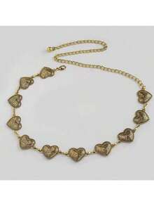 1 chiếc dây chuyền thắt lưng kim loại hình trái tim chạm khắc cổ điển thanh lịch dành cho mùa hè, mùa thu, mùa đông, Halloween - 11 dây chuyền thắt lưng tình yêu - Xem 22