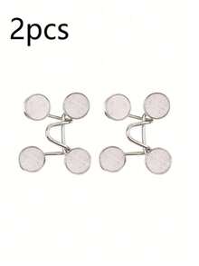 1/2pcs Round Waist Tightener Buckle Pants Pins For Jeans, Skirts, Pants, Collar Buttons Brooch Pins For Women And Men, High Quality Metal, Durable, No Tools Instant Pants Adjustable Button Pins, Metal Anti-Walking Light Brooch, Fashion And Detachable Pants Clip, Travel Essential, Bag Accessories For Girl, Student And Gift For Mom
