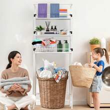 Estante Baño sobre Inodoro, Estante Baño De 3 Niveles, Barandilla Desmontable, Repisa de Acero Inoxidable, Estanterías de Almacenamiento adecuadas para Balcones y lavaderos - 1 - Ver 4