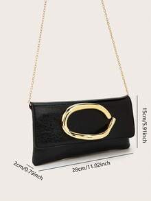 Túi cầm tay màu trơn cổ điển, túi xách đa năng, ví da PU thời trang, phù hợp cho nữ, có thể dùng trong đám cưới, tiệc tùng, dạ hội, lễ hội và các dịp khác. - màu đen - Xem 8