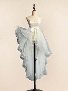 1 chiếc váy tutu bằng vải tuyn pha lê dành cho nữ, váy dạ hội đuôi cá viền bất đối xứng, váy biểu diễn bồng bềnh viền bèo nhún nhiều lớp, thích hợp cho đám cưới, tiệc tùng, biểu diễn sân khấu, cosplay, chụp ảnh, khiêu vũ - nhiều màu - Xem 6