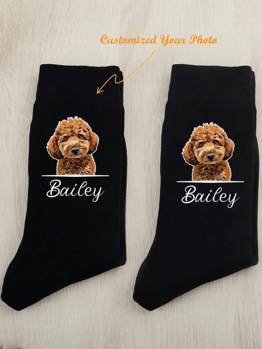 Custom Photo Socks, Face Socks Personalized Pet Socks, Custom Dog Socks, Mothers Day Gifts, Cat/Dog Dad Gifts, Dog Face Socks, Pet Lovers Gift Personalised Socks, Custom Face Sock, Any Photo Socks, Pet Face Socks, Funny Pet Gift, Dog Face Socks, Gift For Dog Dad, Cat Socks, Gift For Dog Mum, Custom Dog Socks, Dog Dad Gifts, Gifts From The Dog, Father's Day Gifts - Multicolor - View 1