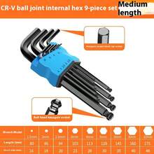 Extra-lange Arm Sechskantschlüssel-Set mit Kugel- und Blumenköpfen - Komfortabler Griff, beständiges Metall, ideal für Fahrradreparatur und DIY-Projekte, Sechskantschraubensatz, fachmännisch gefertigt