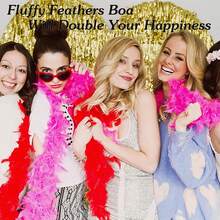 1 Piece Feather Scarf (Pink, White, Black), 2-Meter Fancy Dress And Craft Party Accessories, Suitable For Female Dancers, Weddings, Masquerade Balls, Halloween. It Is An Excellent Choice For Gifting, Parties, Makeup, Stage Performances And Photography, And Can Be Used For Dance Wedding Dresses And Halloween Costume Decoration