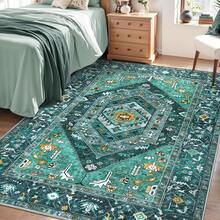 Runner Rug Hallways, 2'6x10' Washable Non Slip Kitchen Runner Rug, Long Boho Vintage Rust Hallway Stair Ultra Soft Print Floor Carpet Bedroom Bathroom Laundry Room, Home Decor - Teal/Multi - View 11