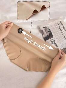 6 piezas de bragas cómodas y sin costuras, pantis sexy sin costuras de unicolor, lencería - Multicolor - Ver 5