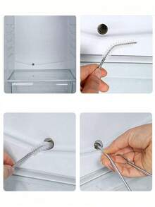 Stainless Steel Refrigerator Drain Pipe Cleaner, Ice Block Clogging Removal Cleaning Brush, Drain Pipe Cleaning Tool - Multicolor - View 5