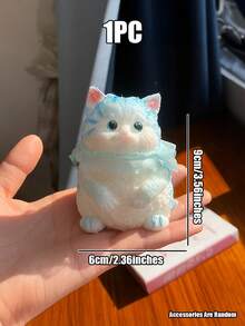 1/8个可爱硅胶仿真猫咪，粘性减压玩具，可爱小饰品，软萌捏捏乐玩具，可注入泡泡，便携旅行手指捏捏乐玩具，柔软可爱 - 彩色 - 查看 21