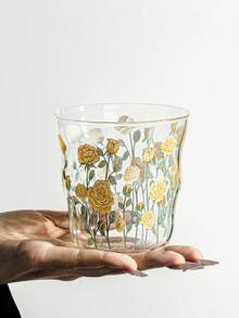 1 buah Cangkir Kaca Motif Bunga Lonceng Ungu Gaya Vintage, Set Cangkir Air Tahan Panas Kelas Atas, Untuk Penggunaan di Rumah, Cocok untuk Wanita, Kopi & Teh Bunga - MultiWarna - View 9