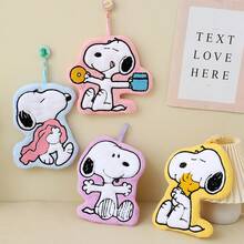 Bộ 1 khăn lau tay hình Snoopy dễ thương, chất liệu nhung san hô, kiểu dáng hoạt hình, có thể treo, dùng trong nhà vệ sinh, thấm hút nước tốt, không bị rụng lông (kiểu ngẫu nhiên) - Xem 1