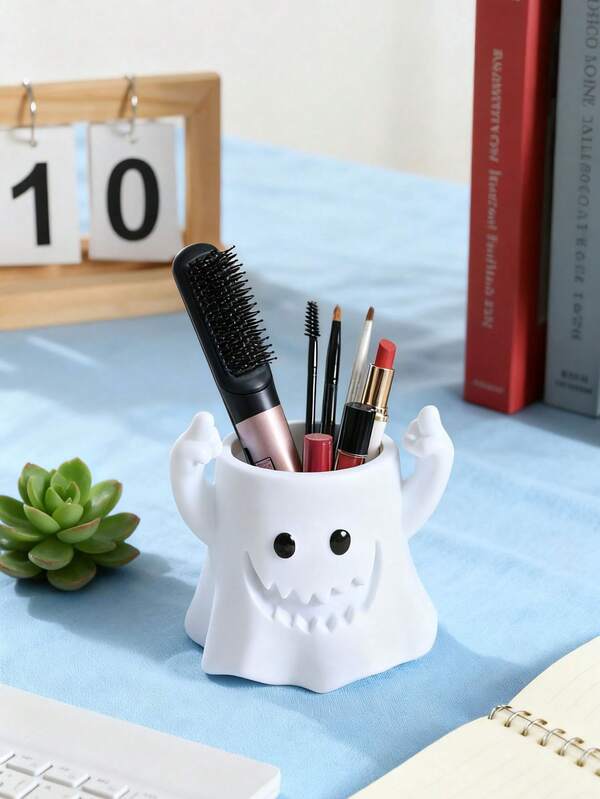 1 Stück Geister Cartoon Tischdekoration, im europäischen Stil inspirierter Pflanztopf, Makeup Pinselhalter, Büro Organizer für den Schreibtisch, süße Sukkulente, Gartendekoration