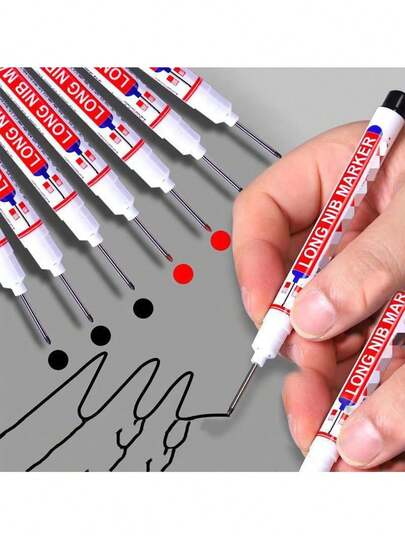 5pcs/10pcs Set Waterproof Permanent Marker Pens, Random Colors - Suitable For Woodworking, Construction, DIY Crafts - Medium Tip, Applicable To Wood, Plastic, Glass, Metal, Artificial Leather, Construction Tools And More, Fashionable Pen Design, Waterproof Ink, Woodworking Tools