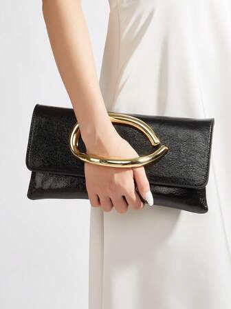 Cartera de embrague de unicolor vintage retro, bolso de mano a juego con todo, bolso de PU elegante para mujeres, para boda, fiesta, baile de graduación, cena