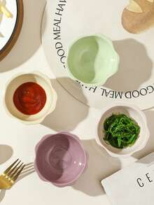 1 Stück/2 Stücke/4 Stücke kreative keramische Blumen-Rand Dip-Schälchen, hochwertige Fondue-Platte, Gewürz-Schälchen, Vorspeisen-Teller, Gewürz-Schälchen