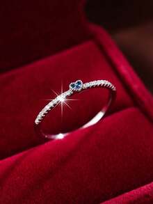 1 Stück Damen Verlobungsring mit herzförmigem kubischen Zirkonia, geeignet für den täglichen Gebrauch