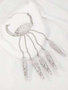 Brățară de deget cu lanț de Halloween în stil gotic, lanț unic cu ciucuri, accesorii de nuntă de Halloween