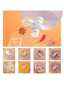 Electric Chopper For Food,Pink,Garlic Stirr, Mini USB Rechargeable Wireless Food Processor With 304 Stainless Steel, 2 Sharp Blades, Portable Kitchen Meat Grinder For Onion, Garlic, Ginger, Pepper, Almond, Nuts - Pink - View 4