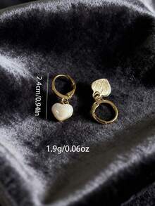 2 Stücke Damen Doppelseitige Herz-förmige Öltropfen Ohrringe, geeignet für Alltag, Pendeln, Feste, Hochzeiten