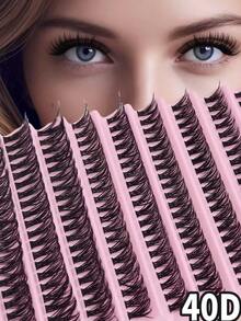 200 pezzi 8-16mm Design a riccio D, ciglia finte russe 40D, naturali, morbide e soffici, ciuffetti di ciglia finte effetto sfumato, ideali per uscite serali, cosplay, appuntamenti, uso quotidiano, feste, palcoscenico, viaggi, essenziali per la festa della mamma, Pasqua, Ringraziamento, Ognissanti, trucco di Natale, ottimo regalo e adatto ai principianti, ciuffetti di ciglia, ciglia singole, ciglia finte