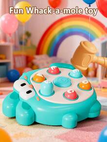 1 件锤子打地鼠玩具，有趣的互动游戏，幼儿早教玩具，适合 3 岁以上男孩和女孩（按钮颜色随机），无需电池，非常适合万圣节、圣诞节、礼物