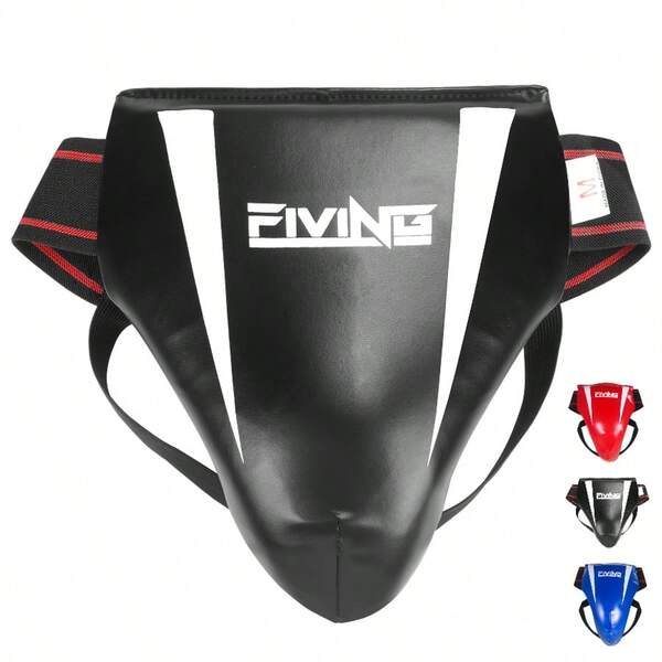 1 pieza Protector de ingle de PU, protector de ingle para adultos y niños hombre/mujer para artes marciales mixtas (MMA), equipo de entrenamiento de artes marciales, apto para taekwondo, boxeo, karate, práctica y competición de muay thai, disponible en negro, rojo, azul, tallas S/M/L