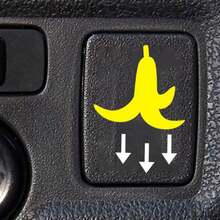 2pcs Car Stickers - Banana Peel Button Decals, Waterproof PVC Funny Motorcycle & Car Accessories, Yellow, Ideal For All Vehicles, Vehicle Decoration | Playful Design | Waterproof PVC - one-size - View 4