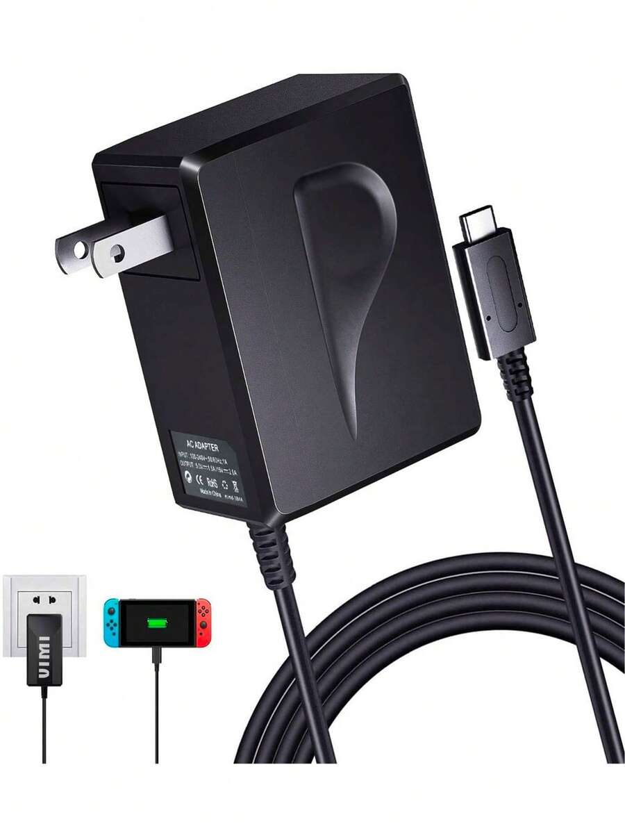 Cargador Compatible Con Switch Lite Y Tabletas - Negro - Ver 1