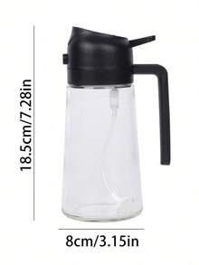 1pc 470ml Kitchen Reusable Oil Sprayer Bottle, High Pressure Oil Mister Dispenser, Glass Oil Sprayer Bottle For Cooking, Baking, Salad, Grilling, Kitchen Tool (Random Style & Color)