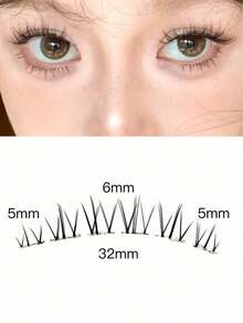 60 Clusters/Set Cartoon Style Small Flame Segmental Lower False Eyelashes