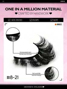 6 Pairs Manga Lashes Eye Lashes Faux Mink Eyelashes Eye Eyelashes Natural Full False Eyelashes Cosplay Travel Essentials Makeup Tools (8-15) Strip Lashes, Lashes, Eyelashes, Lashes - Đen 3 - Xem 4