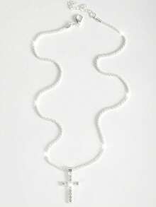 1pc Sparkling Zirconia Pendant Necklace, Women Jewelry Accessory (No Box)