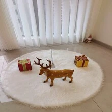 1pc Christmas Tree Skirt Shiny Snowflakes Luxury Plush Tree Decoration Holiday Romantic Decor Xmas Party Home Market Indoor Outdoor Home Decor Christmas Decorations Room Decor Winter Christmas Decorations Home Christmas Gifts Christmas Decor