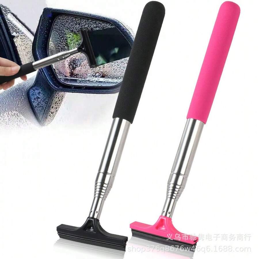 Car Rearview Mirror Wiper Telescopic Multi-Function Wiper Telescopic Car Window Cleaning Brush Glass Cleaning Brush Wiper - 清潔刷雨刷 - 查看 1