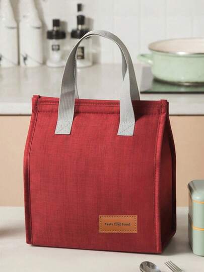 1 geantă de prânz izolată reutilizabilă cu căptușeală din aluminiu - geantă termică etanșă cu închidere robustă cu fermoar, pentru cuptorul cu microunde și material nețesut, cutie de prânz de capacitate mare, potrivită pentru birou, serviciu, școală, călătorii, plajă - multicoloră (albastru, roșu, negru, gri, alb)