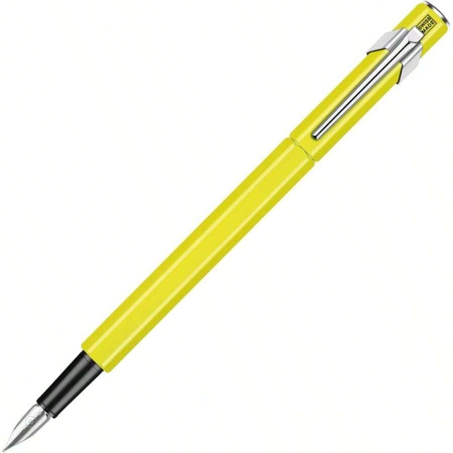 Caran D'Ache 849 Plume Fluo Line Fine Nib Fountain Pen Yellow