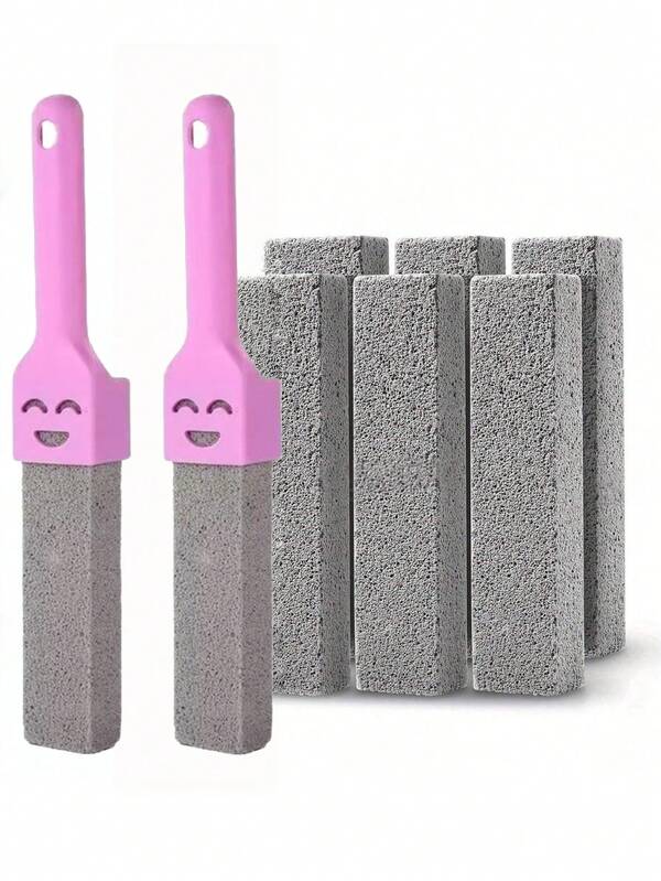 Pumice Cleaning Stone With Replaceable Handle, Toilet Cleaner, Hard Water Ring Remover, Suitable For Bathroom/Pool/Kitchen/Home Cleaning