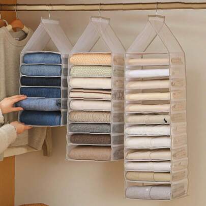 1 pièce Sac de rangement suspendu multicouche, Porte-vêtements suspendu, Porte-pantalons suspendu, Sac suspendu multifonction, Sac suspendu pour sous-vêtements