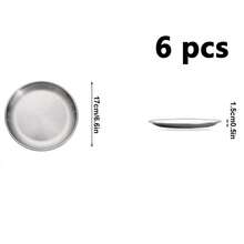 1-4-6-10-Piece Stainless Steel Dinner Plates, 6.6In 7.8In10.2In Round Kitchen Metal Dish Plates, Rust-Proof Camping Serving Plates For BBQ, Snack, Salad, Appetizer, Fruit,Cook