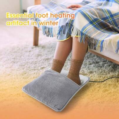 Washable USB Heated Foot Mat, Heating Pad, Flannel Electric Foot Warmer, Home Warming Slippers, Winter Warming, Thickened Design, Comfortable Fit, Washable Fabric, Heating, Warming Slippers, Suitable For Office Workers, Elderly Care.