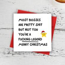 Funny Christmas Card, Funny Christmas Card For Boss, Boss Christmas Card, Merry Christmas Boss Card, Christmas Card For The Boss, Happy Christmas Boss Card - Multicolor - View 8